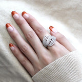 Rhodium Brass Ring with AAA Grade CZ  in Clear