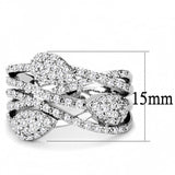 Rhodium Brass Ring with AAA Grade CZ  in Clear