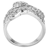 Rhodium Brass Ring with AAA Grade CZ  in Clear