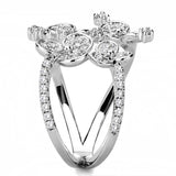 Rhodium Brass Ring with AAA Grade CZ  in Clear