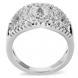 Rhodium Brass Ring with AAA Grade CZ  in Clear