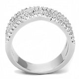 Rhodium Brass Ring with AAA Grade CZ  in Clear