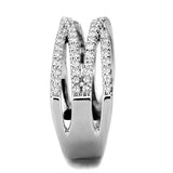 Rhodium Brass Ring with AAA Grade CZ  in Clear