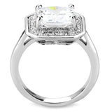 Rhodium Brass Ring with AAA Grade CZ  in Clear