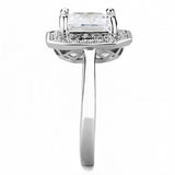 Rhodium Brass Ring with AAA Grade CZ  in Clear