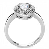 Rhodium Brass Ring with AAA Grade CZ  in Clear