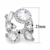 Rhodium Brass Ring with AAA Grade CZ  in Clear