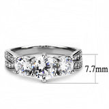 Rhodium Brass Ring with AAA Grade CZ  in Clear