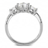 Rhodium Brass Ring with AAA Grade CZ  in Clear