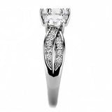 Rhodium Brass Ring with AAA Grade CZ  in Clear