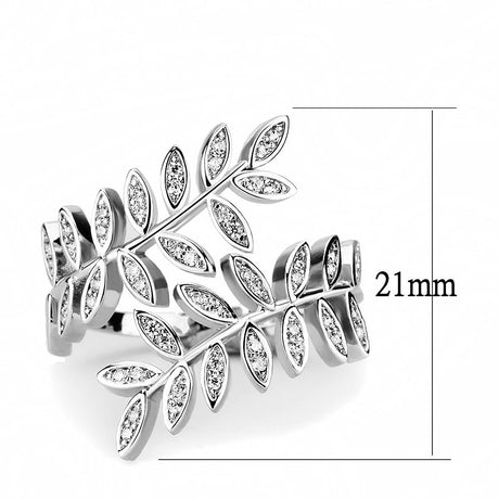 Rhodium Brass Ring with AAA Grade CZ  in Clear