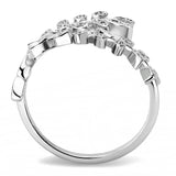 Rhodium Brass Ring with AAA Grade CZ  in Clear