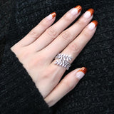 Rhodium Brass Ring with AAA Grade CZ  in Clear