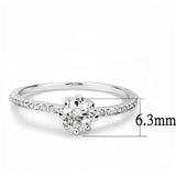 Rhodium Brass Ring with AAA Grade CZ  in Clear