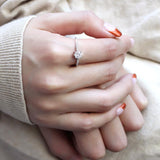 Rhodium Brass Ring with AAA Grade CZ  in Clear