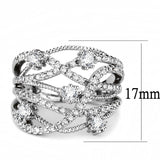 Rhodium Brass Ring with AAA Grade CZ  in Clear