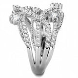 Rhodium Brass Ring with AAA Grade CZ  in Clear
