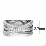 Rhodium Brass Ring with AAA Grade CZ  in Clear