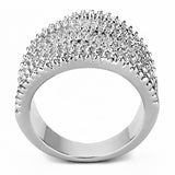 Rhodium Brass Ring with AAA Grade CZ  in Clear
