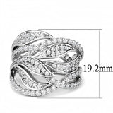 Rhodium Brass Ring with AAA Grade CZ  in Clear