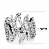 Rhodium Brass Ring with AAA Grade CZ  in Clear