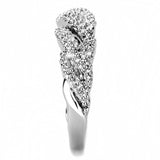 Rhodium Brass Ring with AAA Grade CZ  in Clear