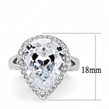 Rhodium Brass Ring with AAA Grade CZ  in Clear