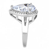 Rhodium Brass Ring with AAA Grade CZ  in Clear