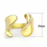 Gold Brass Ring with AAA Grade CZ  in Clear