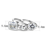 Rhodium Brass Ring with AAA Grade CZ  in Clear