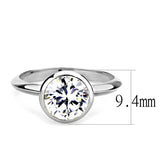 Rhodium Brass Ring with AAA Grade CZ  in Clear