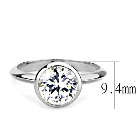 Rhodium Brass Ring with AAA Grade CZ  in Clear
