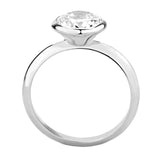 Rhodium Brass Ring with AAA Grade CZ  in Clear