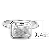 Rhodium Brass Ring with AAA Grade CZ  in Clear