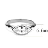 Rhodium Brass Ring with AAA Grade CZ  in Clear