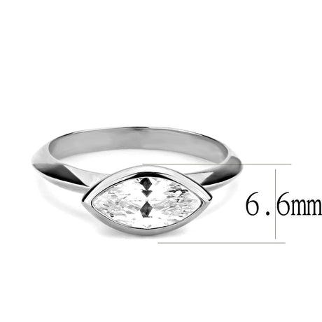 Rhodium Brass Ring with AAA Grade CZ  in Clear
