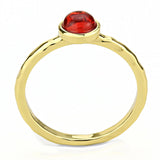 Gold Brass Ring with Synthetic Synthetic Glass in Garnet