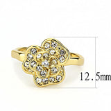 Gold Brass Ring with Top Grade Crystal  in Clear