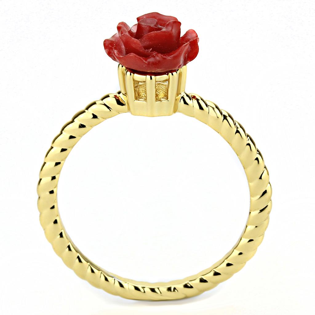Gold Brass Ring with Synthetic Synthetic Stone in Siam