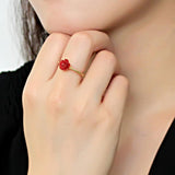 Gold Brass Ring with Synthetic Synthetic Stone in Siam