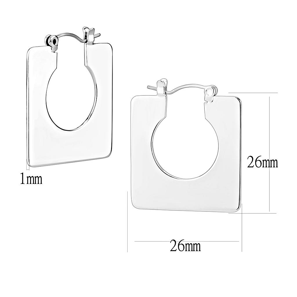 Rhodium Brass Earrings with No Stone
