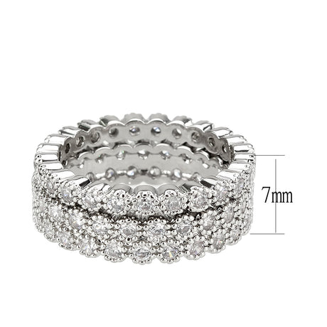 Rhodium Brass Ring with AAA Grade CZ in Clear