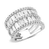 Rhodium Brass Ring with AAA Grade CZ in Clear