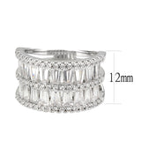 Rhodium Brass Ring with AAA Grade CZ in Clear
