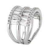 Rhodium Brass Ring with AAA Grade CZ in Clear