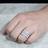 Rhodium Brass Ring with AAA Grade CZ in Clear