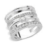 Rhodium Brass Ring with AAA Grade CZ in Clear