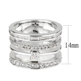 Rhodium Brass Ring with AAA Grade CZ in Clear