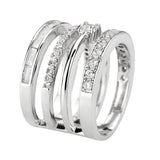 Rhodium Brass Ring with AAA Grade CZ in Clear