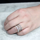Rhodium Brass Ring with AAA Grade CZ in Clear